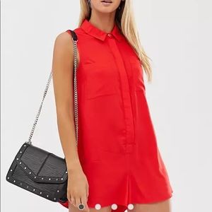 ASOS DESIGN sleeveless shirt swing romper